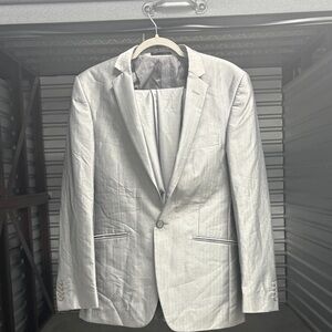 Peter England Elegant Silver Suit